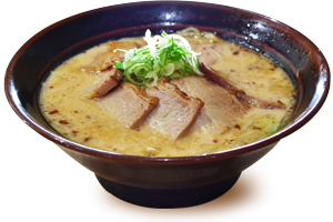 チャーシューめん、豚骨ラーメンにチャーシューを一面にトッピング。