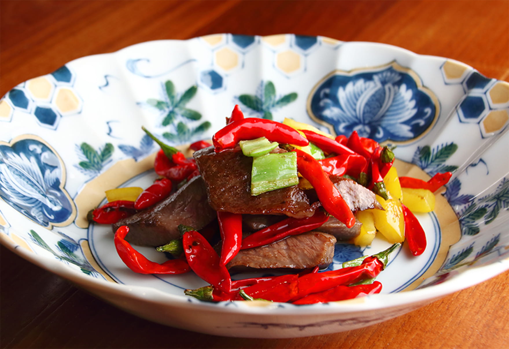 海老と白髪ねぎの四川風チリソース